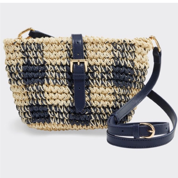 NWT Vineyard Vines Crochet Straw Crossbody Clutch